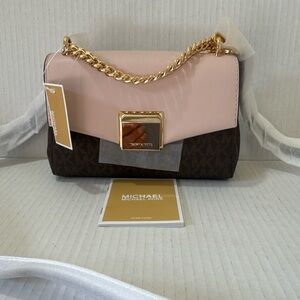 SALE🔥🔥NWT Michael Kors Brown & Pink Small Crossbody Bag For Everyday Essentials